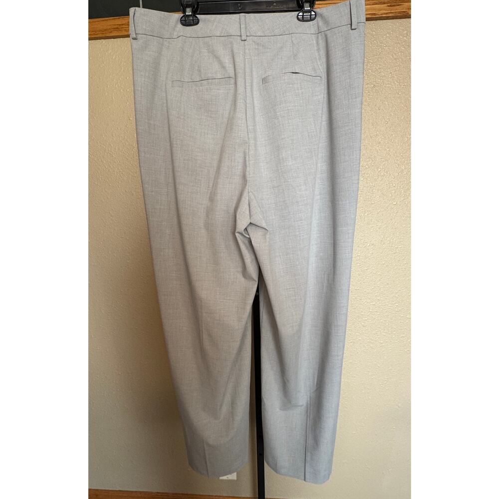 Good American Good ‘90s Pleated Wide Leg Pants Heather Grey 16 High Waist - NEW - Picture 5 of 9